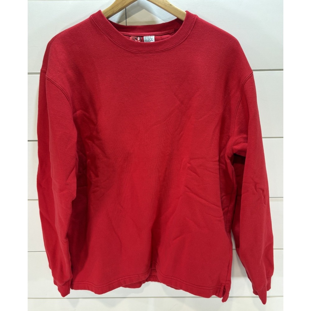 Vintage 90s Marlboro Star Blank Pullover Sweatshirt Solid Red Adult Medium M